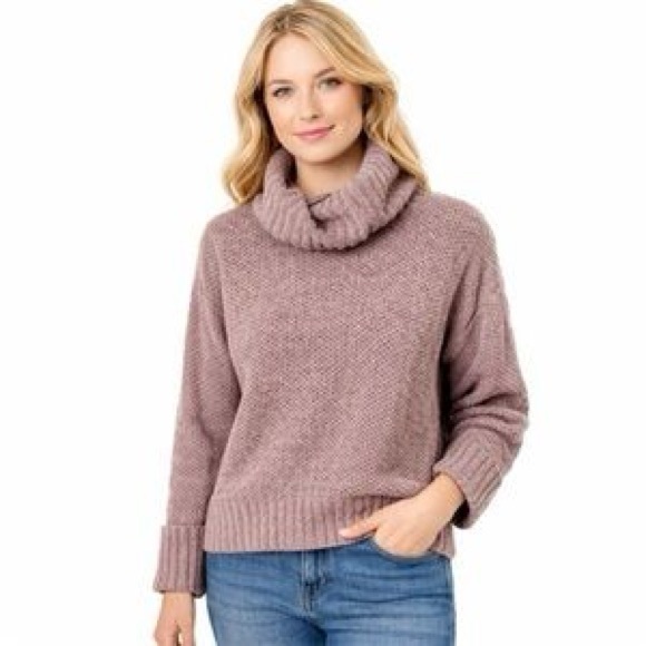 Hippie Rose Sweaters - Hippie Rose Women's Turtleneck Sweater - Mauve